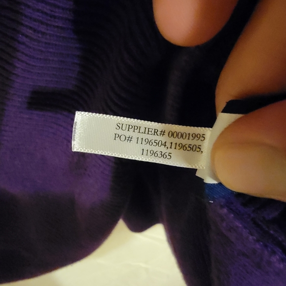 Chaps Classic Purple 100% Cotton Button Down Sweater Size XL - Picture 6 of 15